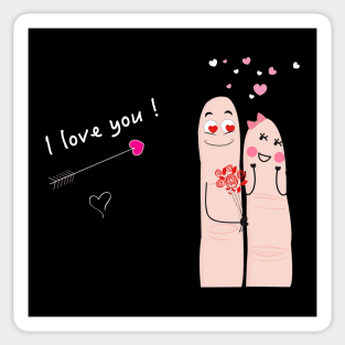 Finger couple i love you text Sticker